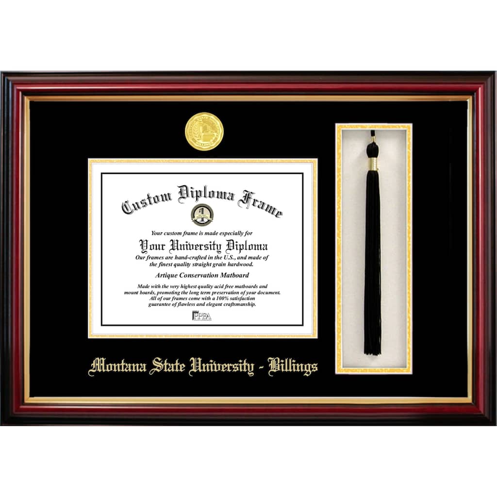 Montana State University Billings 8w x 6h Tassel Box and Diploma Frame