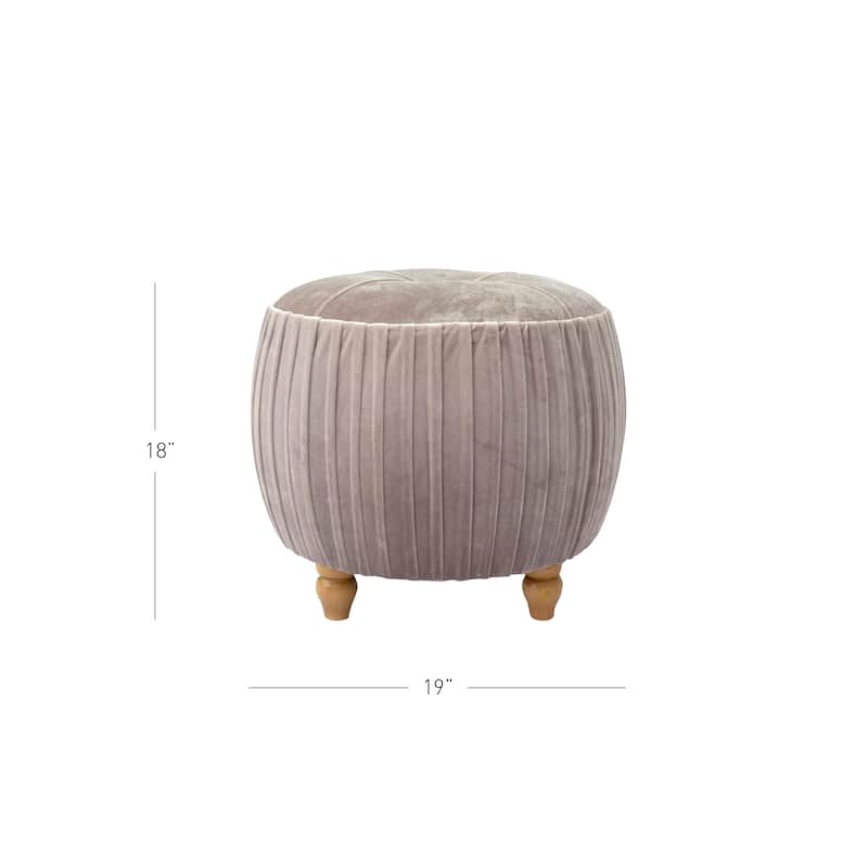 NPD Furniture Helena Velvet Round Ottoman