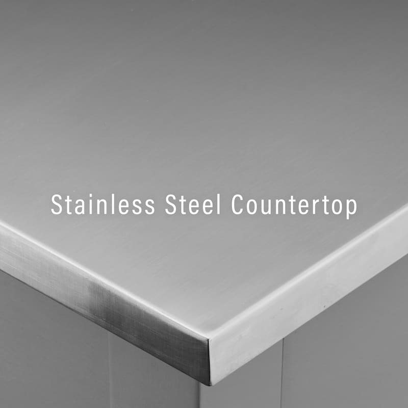 Kitchen Island Cart with Storage & Stainless Steel Top - Mobile Kitchen Cart with Drawers & Shelves