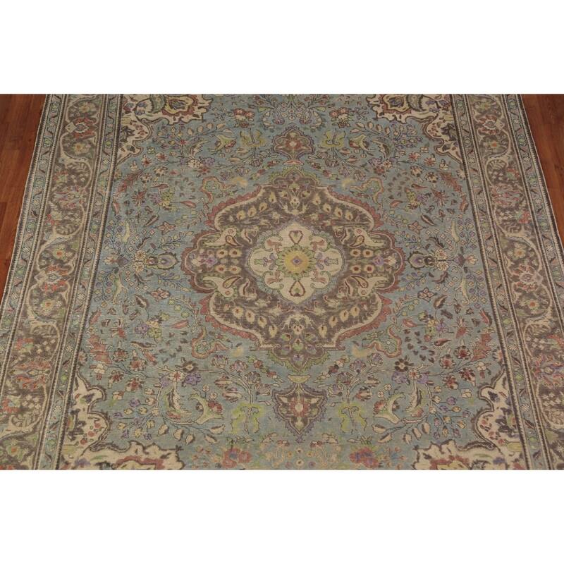 Medallion Tabriz Persian Area Rug Bedroom Hand-Knotted Wool Carpet - 8'6"x 11'8"