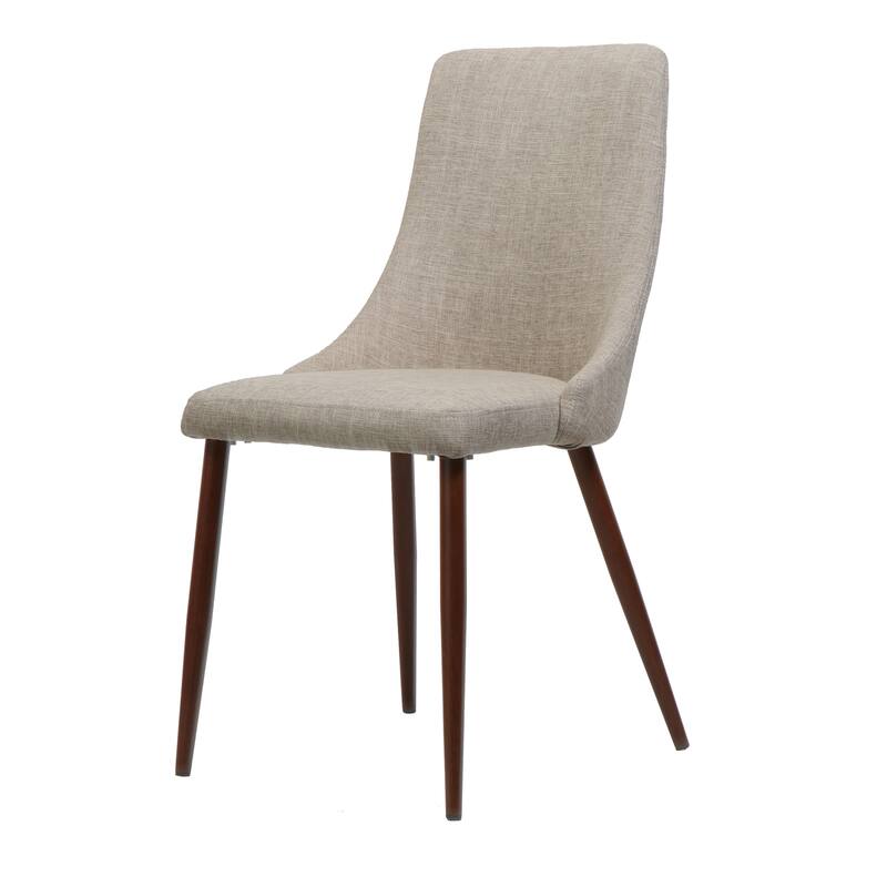 Walnut Wheat Armless Dining Chair Accent Chair with Iron Legs, Meeting Room Chair Reception Chair Lounge Chair with Backrest