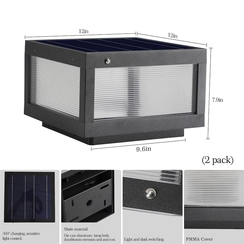 Solar Wall Lamp With Dimmable LED 2 pack