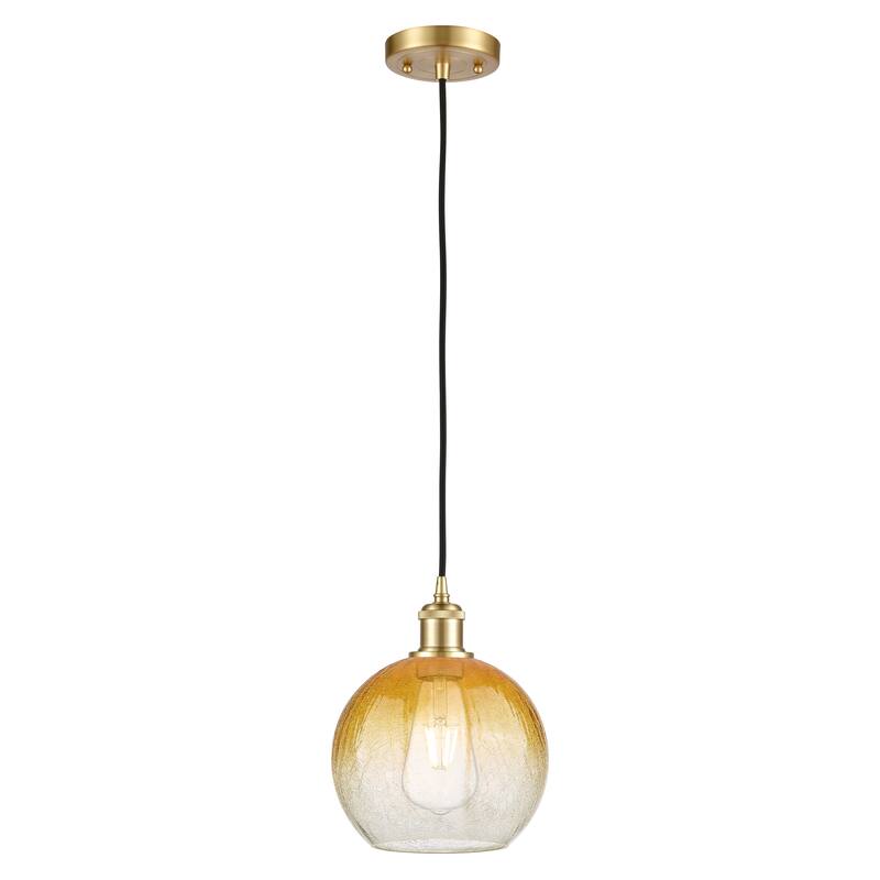 Innovations Lighting Endless Possibilities Ballston - Brookhaven Globe - 1 Light 8" Cord Hung Mini Pendant - Satin Gold/Amber
