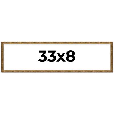 33x8 Frame Gold Kingsley Distressed Solid Wood Picture Frame Width