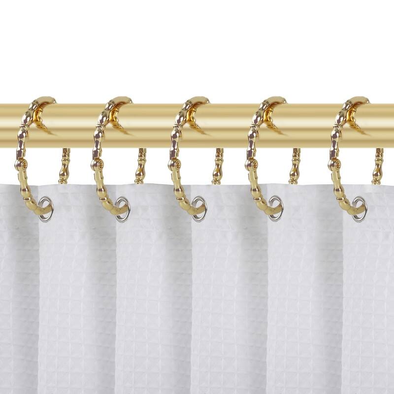 Utopia Alley Shower Rings, Oval Shape Shower Curtain Rings for Bathroom, Rustproof Zinc Shower Curtain Hooks Rings, Set of 12 - Gold