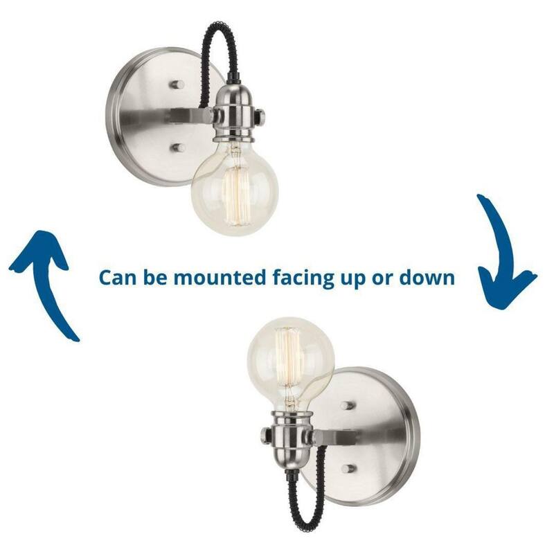 Axle Collection 1-Light Brushed Nickel Vintage Wall Light