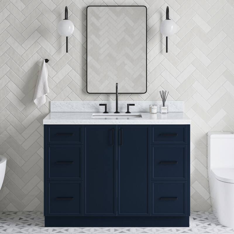 Ariel K49CWRVO Kelly 49" Free Standing Single Basin Vanity Set with - Midnight Blue