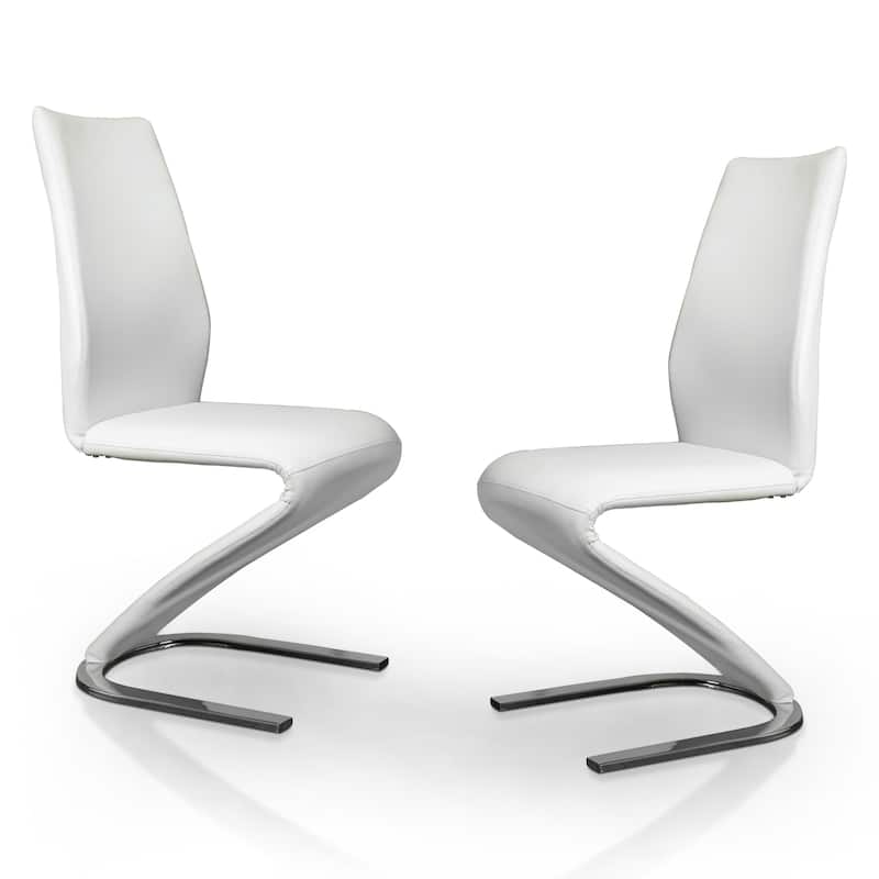 Borm Contemporary White Faux Leather 5-Piece Dining Set by Furniture of America