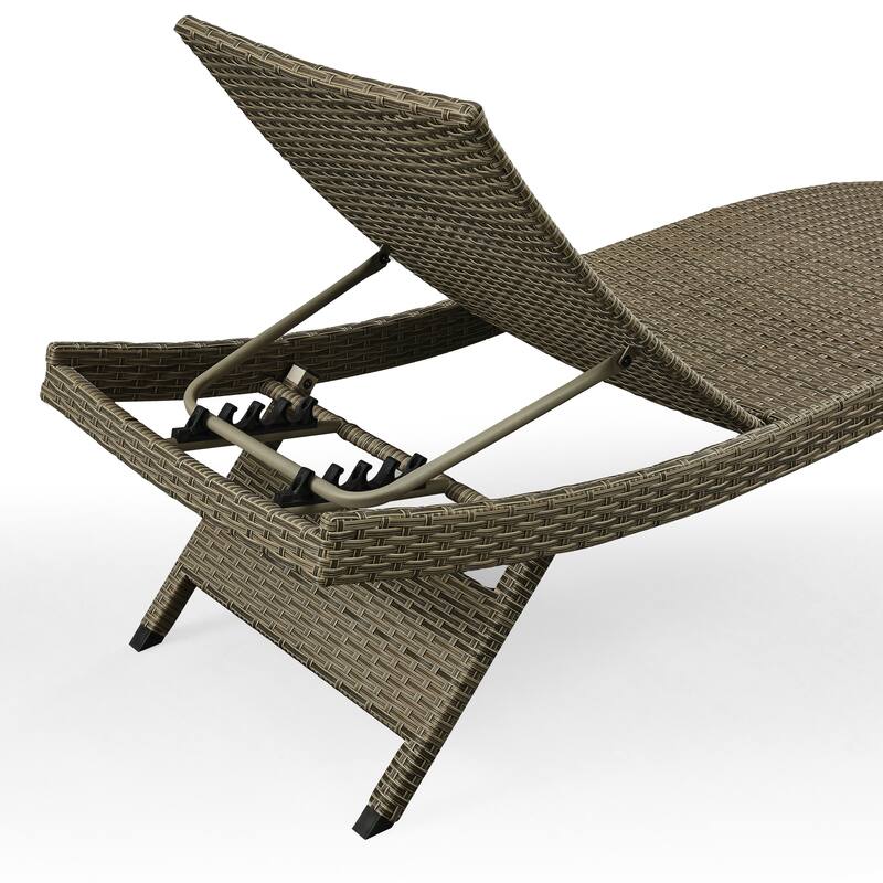 All Weather Wicker Chaise Lounge - Set of 2