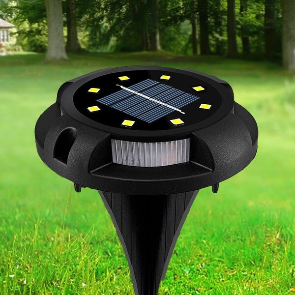 Solar Powered Disc 8 LED Ground Lights w 7 COLOR Changing Side Accent 4 pack Small Bed Bath Beyond 33258216