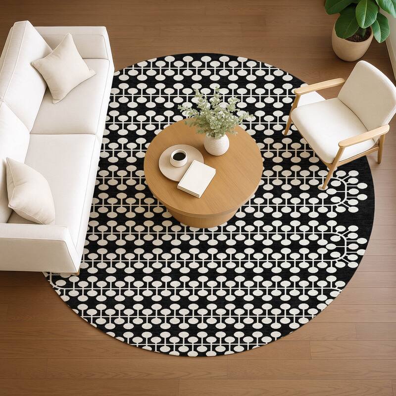 Machine Washable Indoor/ Outdoor Modern Ailey Chantille Rug