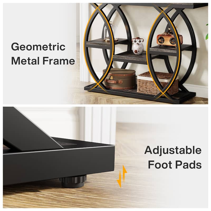 39.4" Console Table, 4-Tier Sofa Table Entryway Table for Small Spaces