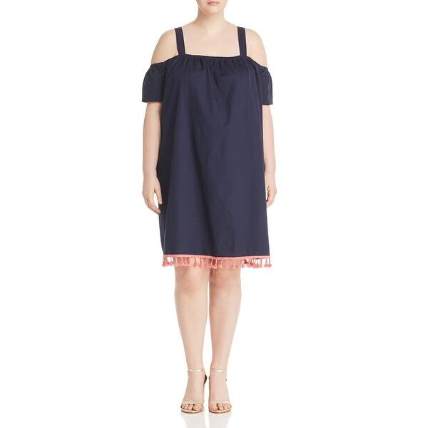 Shop Junarose Womens Shift Dress Navy Blue Size 24 Uk 28 Olazi