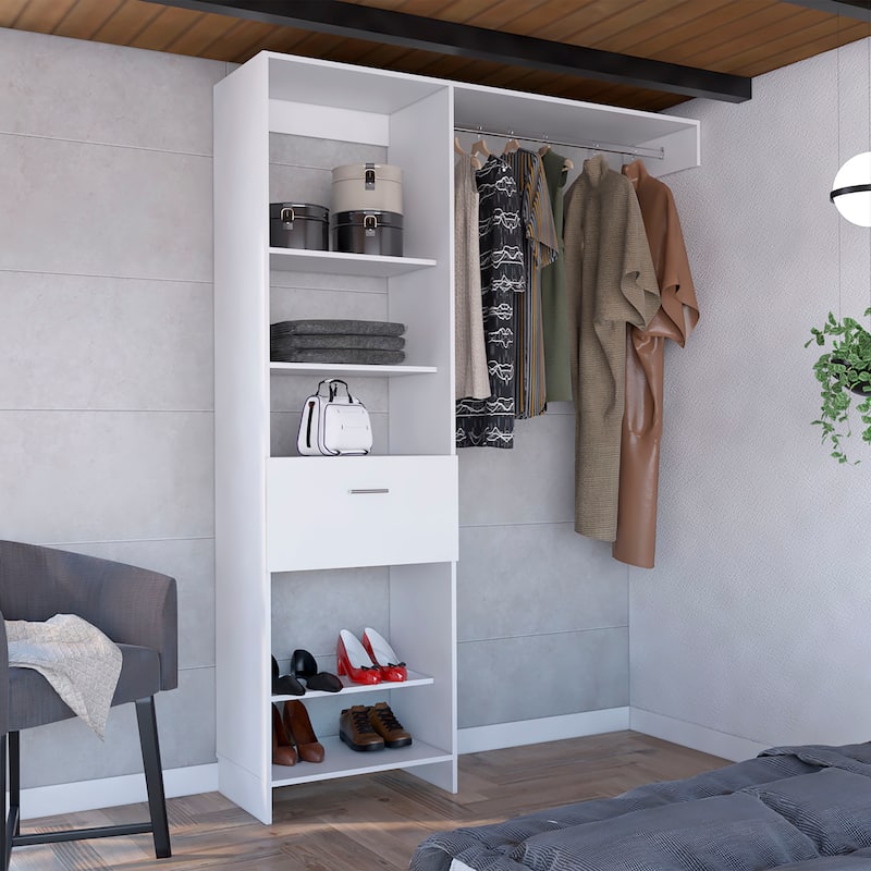 Closet System for Living Room ,Apartment, Bedroom, White