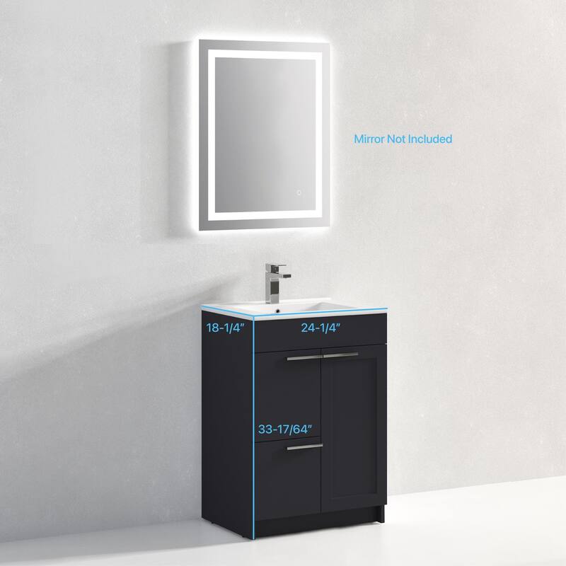 Blossom Hanover 24 Inch Bathroom Vanity with Topmount Ceramic Sink