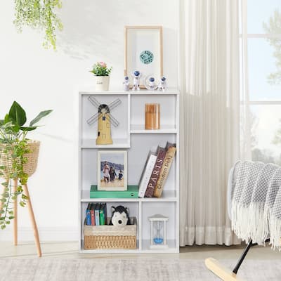 Javlergo 5 Cube Bookcase, Modern Bookshelf Storage Display Shelf for Home Office Living Room, Vertical or Horizontal