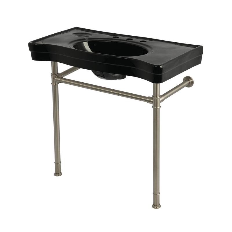 Kingston Brass KVPB36198K3 Imperial 36" Rectangular Ceramic and - Black / Brushed Nickel