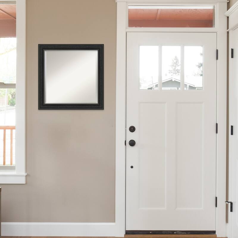 Beveled Wall Mirror - Shipwreck Black Narrow Frame