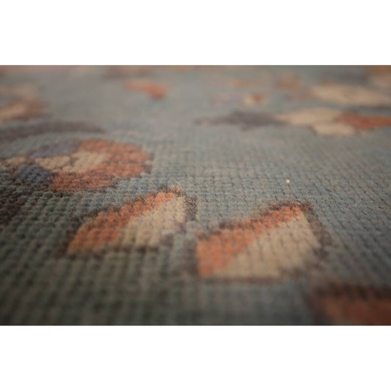 Blue Tabriz Persian Vintage Area Rug Hand-Knotted Wool Carpet - 9'6" x 12'10"