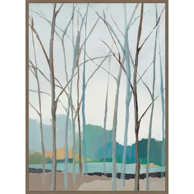 Winter Trees II by Isabelle Z Framed Canvas Wall Art Print - Sylvie Dark Gold
