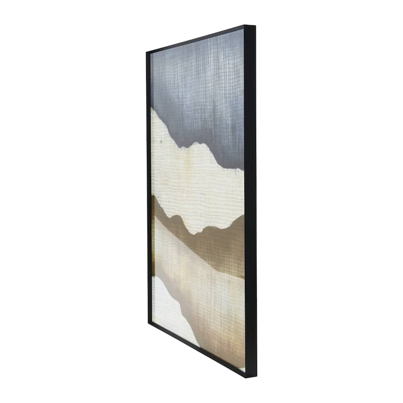 Abstract Print Wall Décor, Texture Print with Black Metal Frame