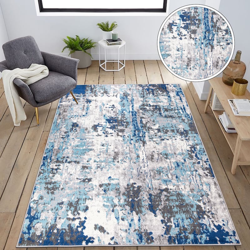 World Rug Gallery Distressed Modern Abstract Area Rug
