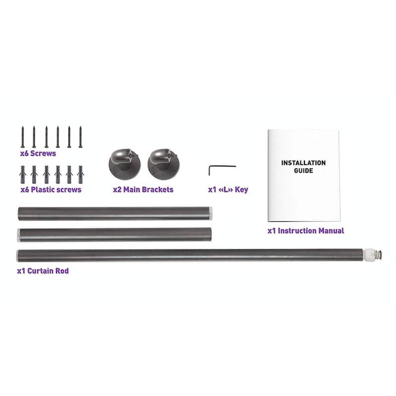 HLC.ME Wrap Around Room Darkening Grommet Curtain Rod - Adjustable Curtain Rod - Sturdy Rustproof Pipe 1" Diameter