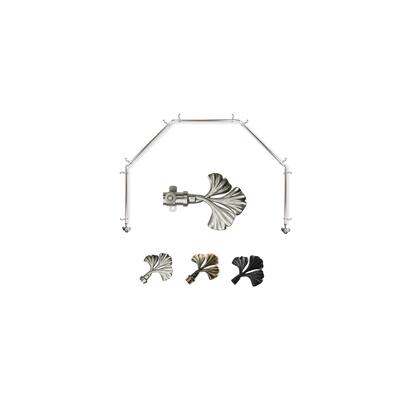 Bay Window Curtain Rod - 5 Sided Corner Rods, Satin Nickel Finish, Single Rod, Drapery Hardware - M