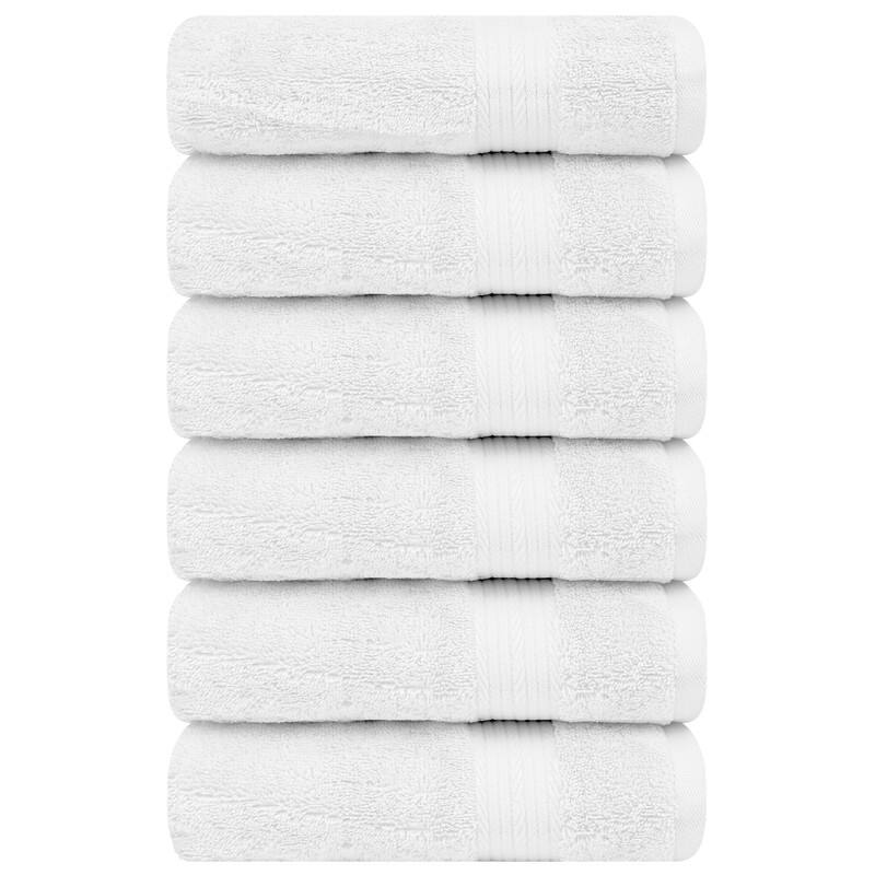 Superior Cotton 600 GSM Hand Towels 18x28 Inch by Ample Decor - 6 Pcs