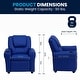 preview thumbnail 24 of 189, Contemporary Kids Recliner with Cup Holder and Headrest - 24"W x 21.5" - 36.5"D x 27"H