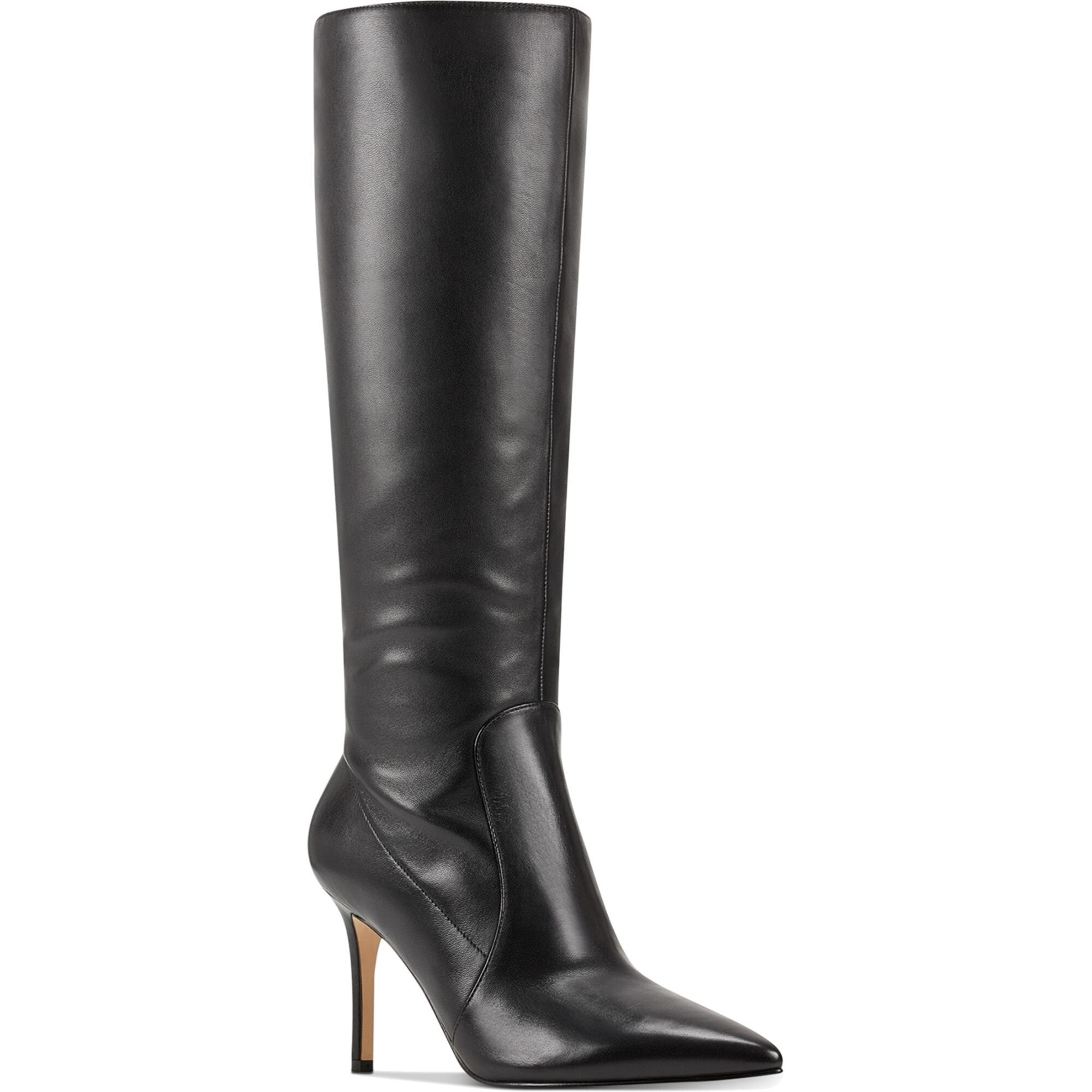 nine west black leather knee high boots