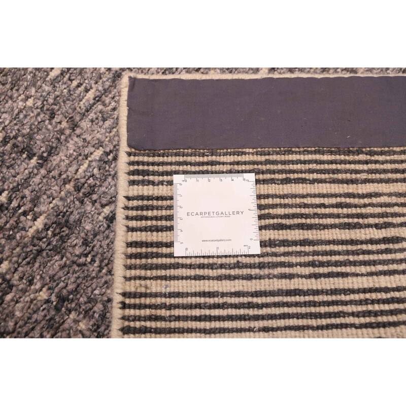 ECARPETGALLERY Hand Loomed Ananda Dark Grey Silk Rug - 4'1 x 6'1