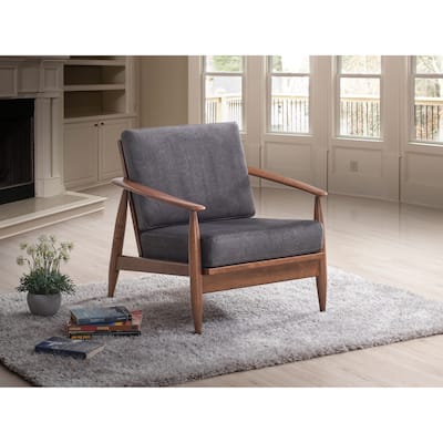 Peddersen Charcoal and Brown Accent Chair