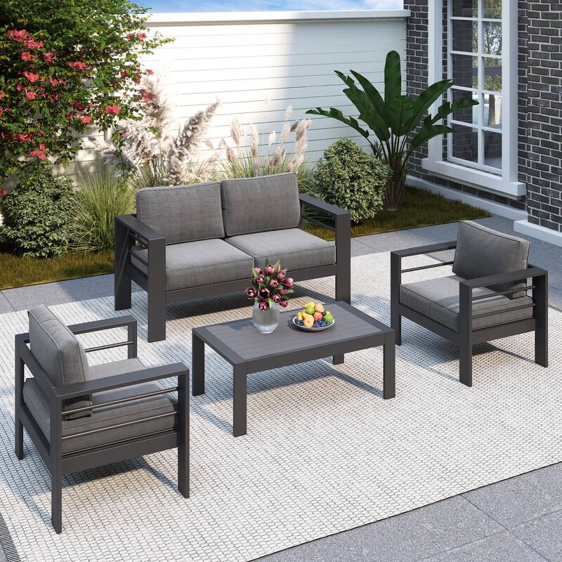 Royalcraft 4 Piece Aluminum Outdoor Patio Furniture Set