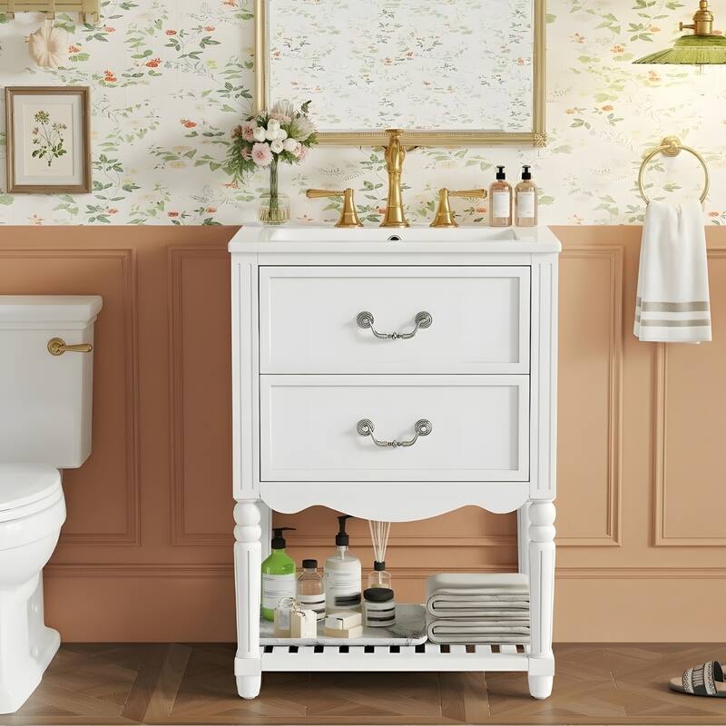 24'' Bathroom Vanity with Ceramic Sink