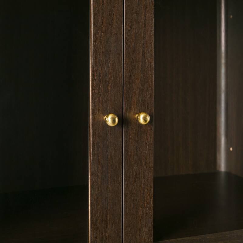 Walker Edison Modern Fluted Glass Bookshelf Cabinet