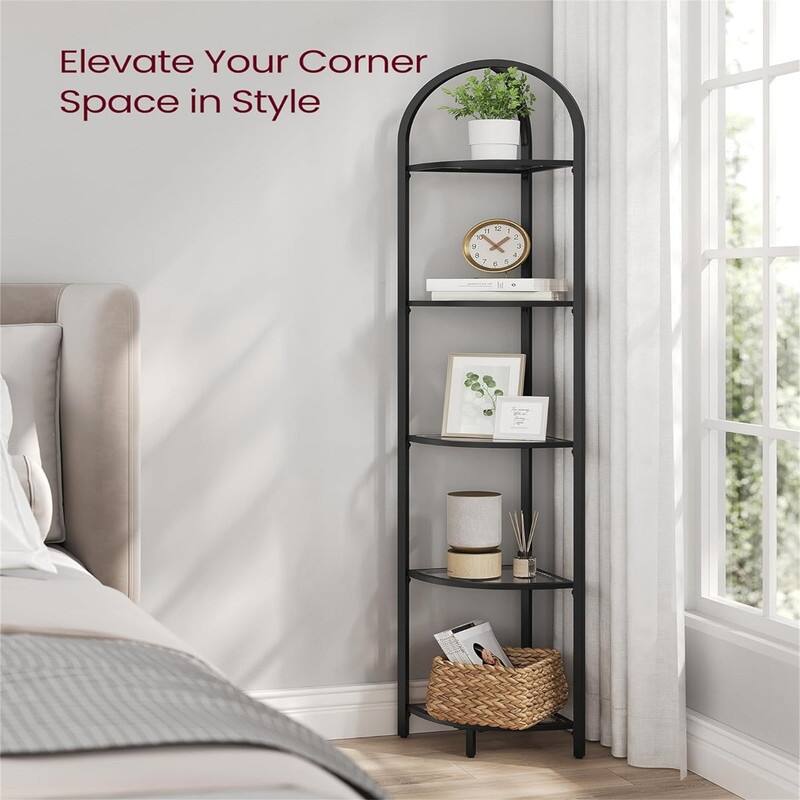 5-Tier Corner Shelf Stand - 11"D x 11"W x 62.2"H