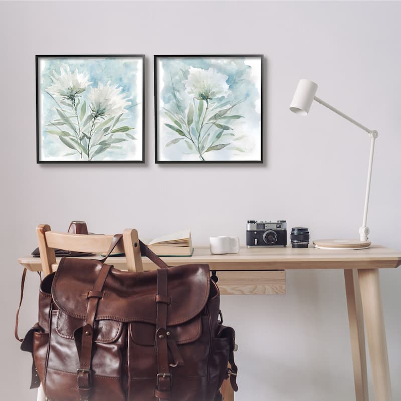 Stupell Soft Spring Flower Still Life White Watercolor Florals 2pc Multi Piece Framed Wall Art Set