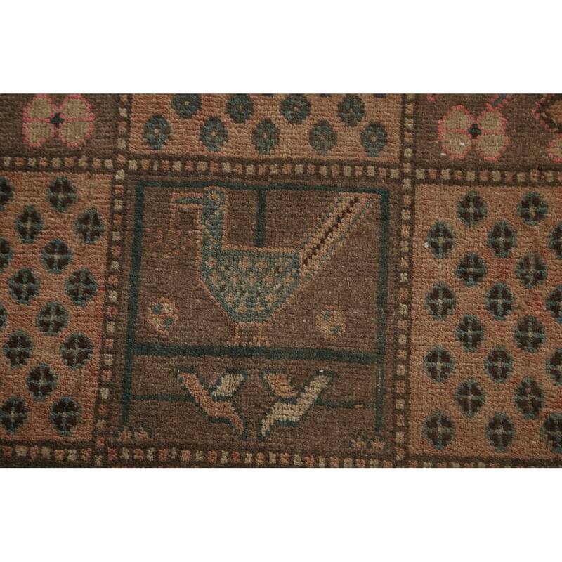 Garden Design Bakhtiari Persian Vintage Rug Hand-Knotted Wool Carpet - 4'10" x 9'2"