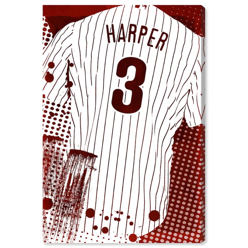 Wynwood Studio Prints Sports and Teams Crimson Baseball Jersey Red and Crimson Modern & Contemporary Wall Art Canvas Print