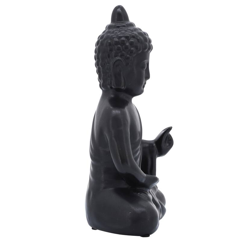 Sagebrook Home Stoneware and Ceramic Buddha Figurine - Elegant and Modern Meditative Sculpture for Home Decor