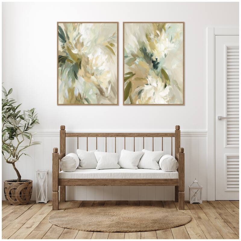 Kate and Laurel Garden No. 1 & No. 2 2 Piece Framed Canvas Wall Art Set by Amy Lighthall