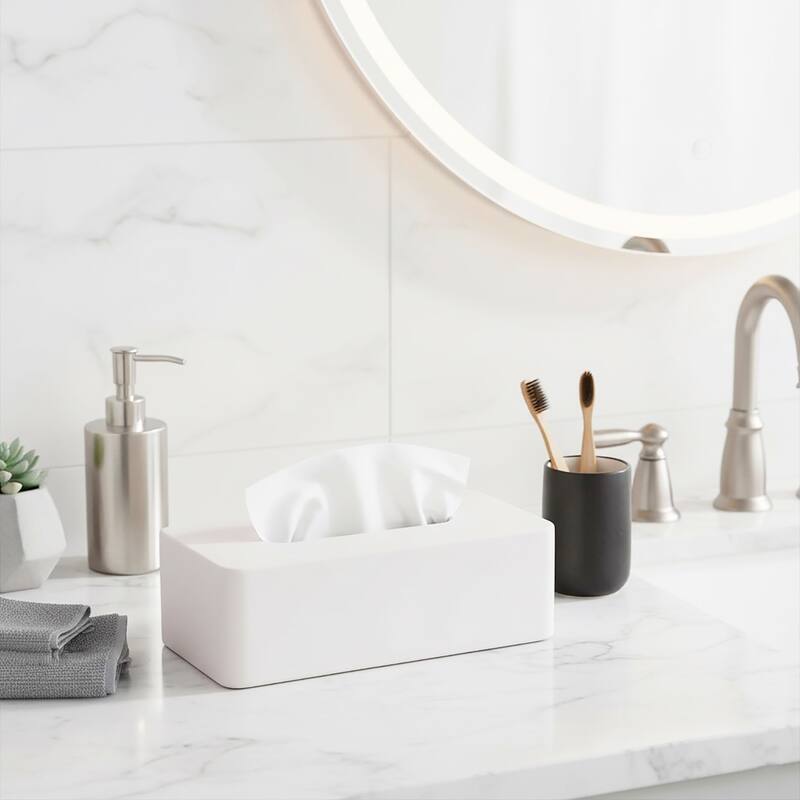 Minimalist Tissue Box Cover - 10.25" L x 5.25" W x 3.25" H - Beige