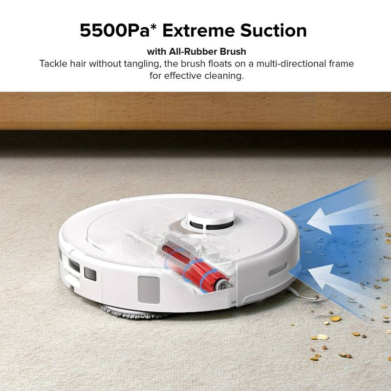 (Refurbished)Roborock Qrevo Robot Vacuum Cleaner, Self-Emptying, Self-Drying,5500Pa Suction, Dual Spinning Mops, Mop Lifting