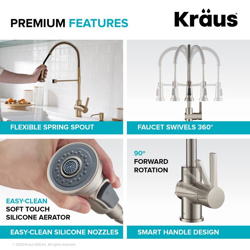 Kraus Britt 1.8 GPM Single Hole Faucet - Includes Soap Dispenser, and