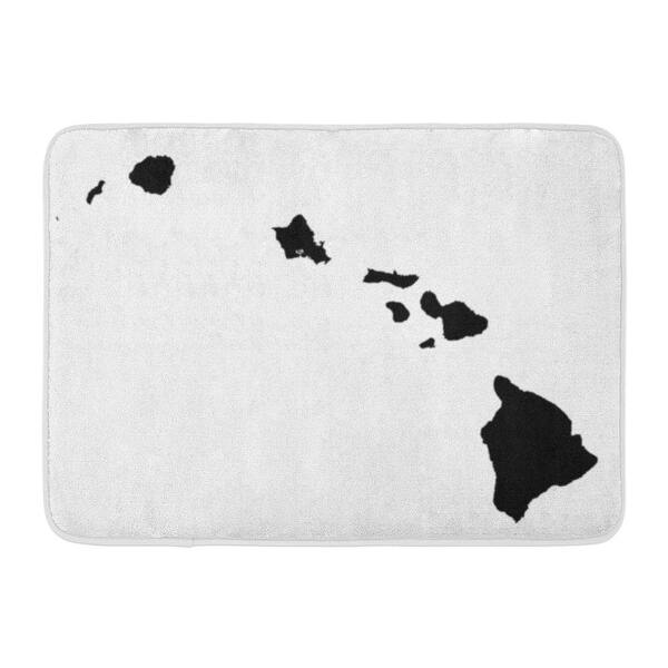 Shop Gray Island Highly Detailed Hawaii Silhouette Map Hawaiian Outline Oahu Doormat Floor Rug Bath Mat 23 6x15 7 Inch Multi Overstock 31775928