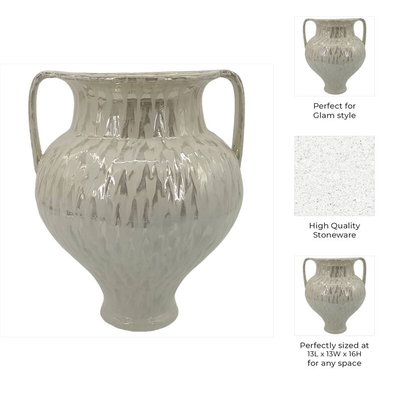 Stoneware Decorative Vase with Sculptural Twisted Design Home Decor