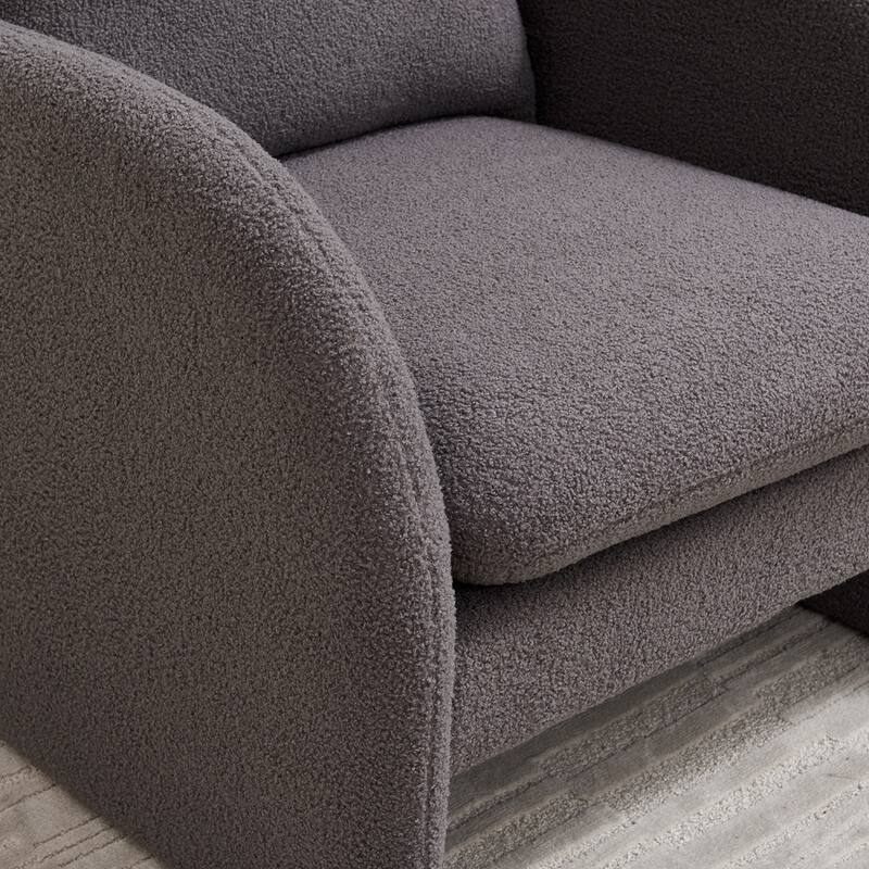 Modern Sherpa Upholstered Accent Chair
