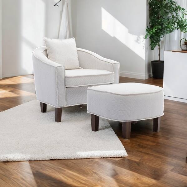 barrel chair cream chair with ottoman