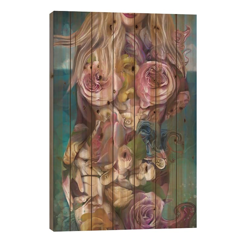 I Am The Garden Print On Wood by Juliana Loomer - Multi-Color - 40x26x1.5